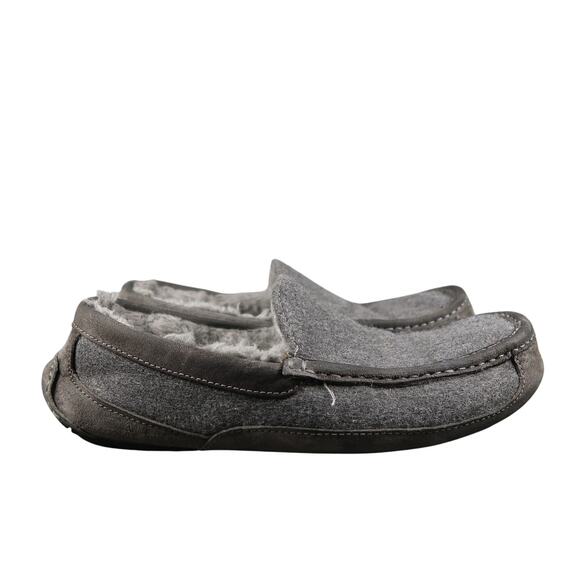 Ugg Shoes Mens 10 Ascot Slipper Wool Leather Loafer Rubber Sole Slip On Casual - Picture 1 of 12